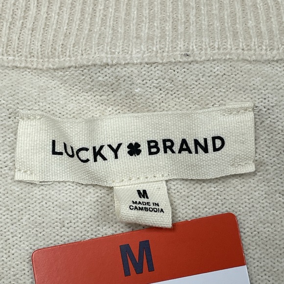 Lucky Brand Women's M Pullover Sweater Beige e0189 - Picture 2 of 7